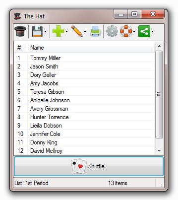 the hat random name picker.
